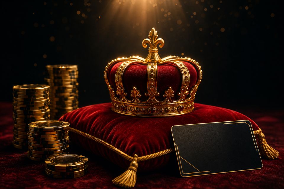 Mahkota emas VIP di atas bantal beludru merah